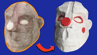 DIY: Cardboard Dark Knight Joker Mask Part 3, free templates