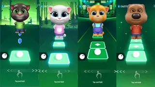 Tom Vs Angela Vs Ginger Vs Ben (Talking Tom Team's)-Tiles Hop EDM Rush