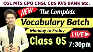 Class 05 The Complete Vocabulary Batch on YouTube by Jaideep Sir|CGL CPO CHSL MTS CDS..for all exams