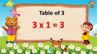 Rhythmic Table of 3 | Learn Multiplication Table of 3  x 1 = 3 Math Tables Song