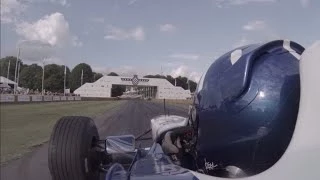 Damon Hill reunited with his 1996 F1 title-winning Williams FW18 at Goodwood