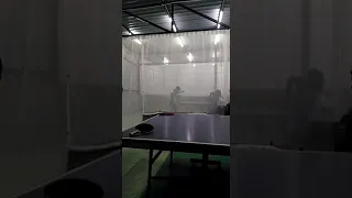 Long and short pimple stroke.... In the mosquito net