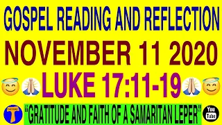 Daily Gospel Reading And Reflection Catholic November 11, 2020