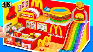 Building McDonalds Bedroom, Burger Swimming Pool, Rainbow Slide Pool ❤️DIY Miniature Cardboard House