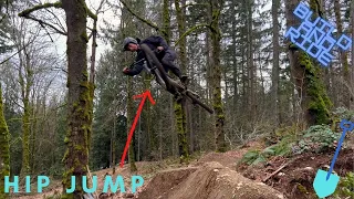 Building and Riding a 90 Degree Hip Jump at My Backyard Trails