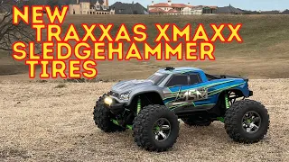 New Traxxas Xmaxx 8S Sledgehammer Tires Install and Review WideMaxx RC Car