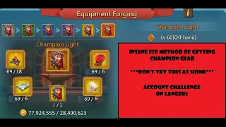 Lords Mobile -  You won't believe how insane this F2P method of getting Champion gear is....