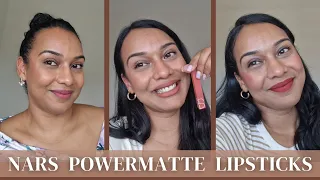 NARS Powermatte Lipstick Swatches | Medium Brown Skin | Long Lasting & Matte Full Coverage Lipsticks