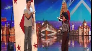 Knife Nearly Hits Simon Cowell - Britain's Got Talent 2014