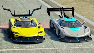 Koenigsegg Tornado Concept vs Koenigsegg Jesko GTR - Drag Race 20 KM