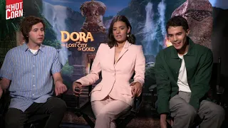 DORA AND THE LOST CITY OF GOLD | Nicholas Coombe, Madeleine Madden, Jeffrey Wahlberg interview