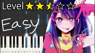 Idol - Oshi no Ko OP by YOASOBI│Easy Piano Tutorial