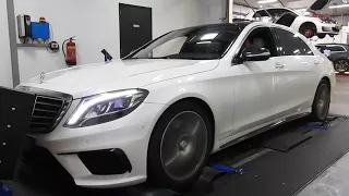 Mercedes-Benz S63 AMG stage1 powertuning 700+ HP on dyno @ auto-chippen.nl Tilburg