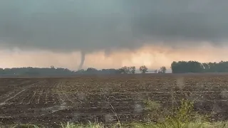 Watch as a tornado forms and touches down near Mendon, Michigan