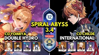 3.4 Spiral Abyss Floor 12 9 Stars C0 YOIMIYA VAPE & C0 CHILDE INTERNATIONAL - Genshin Impact
