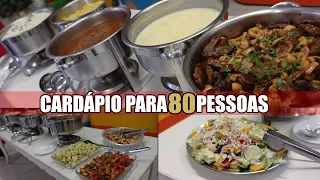 COMIDA PARA 80 PESSOAS CARDÁPIO - RECEITAS DA ROSA