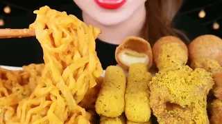 ASMR FRIED CHICKEN, CHEESE BALL, CHEESE SAUCE, CAJUN FRENCH FRIES EATING SOUNDS MUKBANG 먹방 咀嚼音