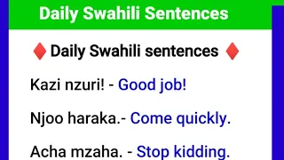 Daily Swahili Sentences