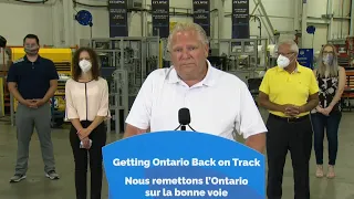 Ontario Premier Doug Ford provides COVID-19 update in Cambridge – July 14, 2020