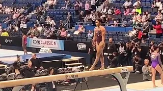 Gabby Douglas - Full Beam Warm-up before scratching the competition - US Classics 2024