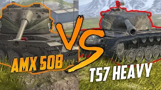 AMX 50B ПРОТИВ T57 HEAVY КТО ЖЕ ЛУЧШЕ В РБ ( МУЗЫКУ МОЖНО)  WOT BLITZ #shorts #tanki#стрим