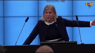 Magdalena Andersson ilskar till i riksdagen