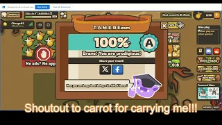 GETTING 100% IN TAMER TEST!!!! Smartest taming.io player (carrot) exposed!!