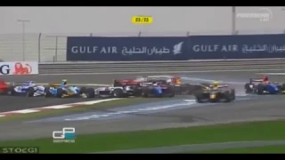 GP2 2007 Bahrain Race2 Start Crash