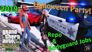 Halloween Costume Party And Let's Go To Work | GTA 5 Real Life Mod Episode 20