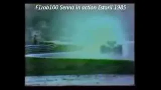 Ayrton Senna in action estoril 1985