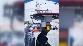 Ski lift malfunction in Georgia sends people in panic