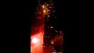 2012 New Year's Fireworks display at the Burj Khalifa, Dubai UAE.