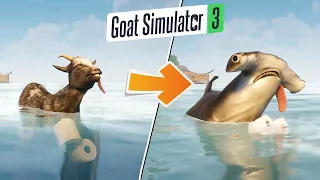 KAMBINGKU BERUBAH MENJADI HIU GILA! Goat Simulator 3 GAMEPLAY #2