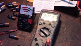 Testing AAA AA 9V coincell lithium batteries with GB instruments GBT500A VS Multimeter