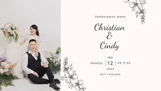 Pemberkatan Nikah Sdr. Christian & Sdri. Cindy