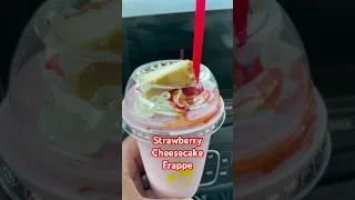 Strawberry Cheesecake Frappe !! #strawberrycake #strawberry #food #foodie  #foodblogger #shorts