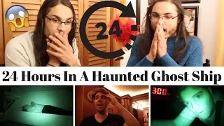 24 HOURS IN A HAUNTED GHOST SHIP! I OUR REACTION! // Twin World