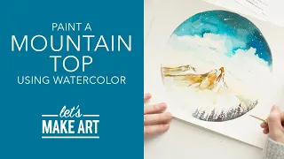 Let's Paint a Mountain Top 🏔 | Landscape Watercolor Painting Project by Sarah Cray of Let's Make Art