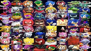 Sonic Forces - All 66 Characters Unlocked Showcase Movie Super Sonic Darkspine Sonic Tails Knuckles