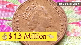 Most Expensive UK Coin 👉 $1.3 Million - 1 New Penny 1988 Queen Elizabeth II Rare Error Coin