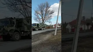 В г.Городня"Черниговская обл"замечена колона техники,которое направляется на Чернигов.Украина