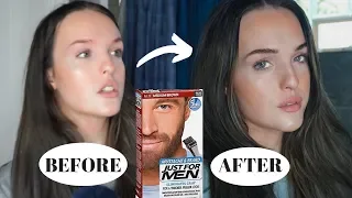 Dyeing my brows w/ JUST FOR MEN beard dye | How to darken light eyebrows for cheap & save $$$