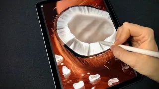 Рисуем кокос в Procreate - Уроки рисования на iPad для начинающих