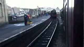 KWVR autumn gala sat 13 oct 12- arriving into keighley with 80002