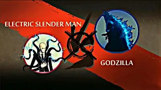 Electric Slender Man Vs Godzila In Shadow Fight 2 ...Most Epic Video.