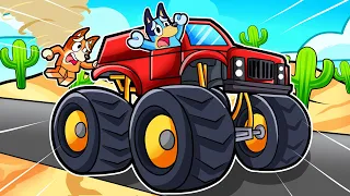 BLUEY Y BINGO VIAJAN POR EL DESIERTO en el NUEVO MONSTER TRUCK en ROBLOX 😱