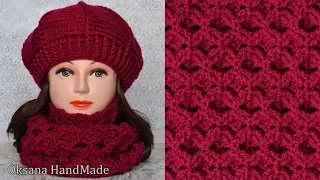 Теплый снуд крючком. Мастер класс и схема. Snood crochet