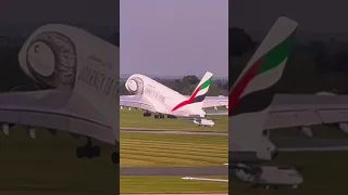 EMIRATES A380 TAKEOFF ON UK’s HOTTEST DAY AT BIRMINGHAM AIRPORT BHX UK