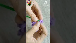 Easy Crochet Lavender flower 💗 Tutorial on YouTube Gonkui Crochet #shorts #crochetflower #crochet