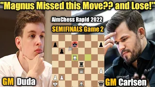 Jan-Krzysztof Duda VS Magnus Carlsen | AimChess Rapid 2022 | Semifinals Game 2